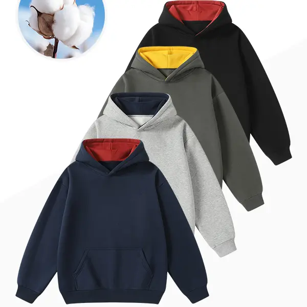 Men's color-block pullover hoodie sweatshirt with a built-in hood, relaxed drop-shoulder design, breathable and wrinkle-resistant, available in multiple colors Casual Classic