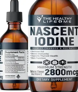 Nascent Iodine Supplement | 2800mcg | Potassium Iodide | Iodine Drops | 100% Vegan | Clear Color | Large 2oz