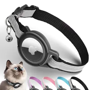Airtag Cat Collar Breakaway, Odokele Reflective Cat Collars with Apple Air Tag Holder for Kitten, Cat GPS Tracker Adjustable Collars with Safety Quick Release Buckle for Kitties and Puppies