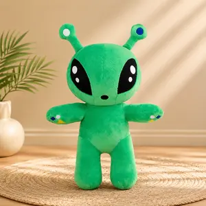 Quirky big-eyed alien plush toy, green alien doll, niche fun desktop decoration gift