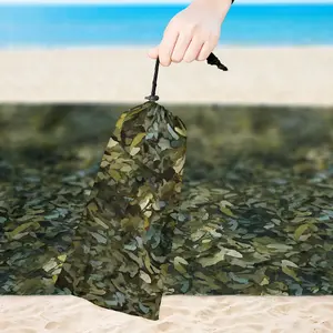 Dark LEAFSTORM Camo Beach Blanket, 59" x 79", Durable & Portable for Summer Trips, Picnic, Hiking or Outdoor Activities
