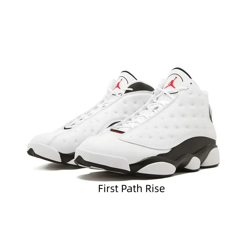 Men's Clean White Sneakers - Red Black Accent High Top Athletic Shoes Unique Design Streetwear Fashion