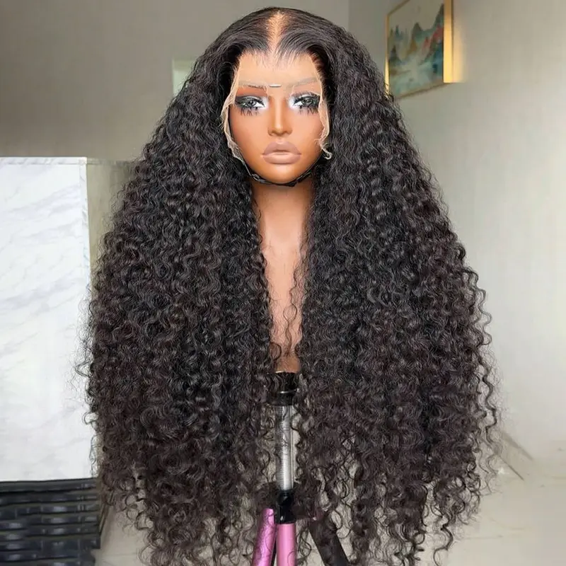 Female Black Real Human Hair Kinky Curly Lace Front Wig - 12~36 Inch Multi-Size, HD Transparent 13x4 Lace Frontal, Preplucked, Bling Hair, All Seasons, TikTokShopBlackFriday