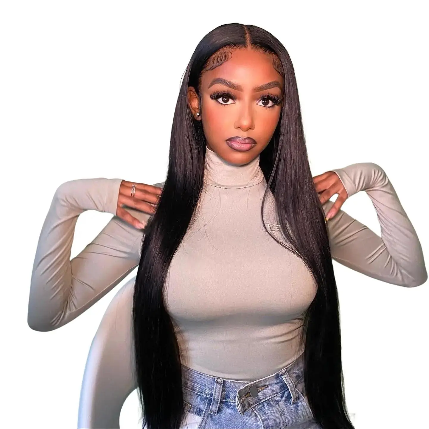 SKULD-FABA 9x6 HD Glueless Wigs Straight Lace Front Wig Human Hair ...