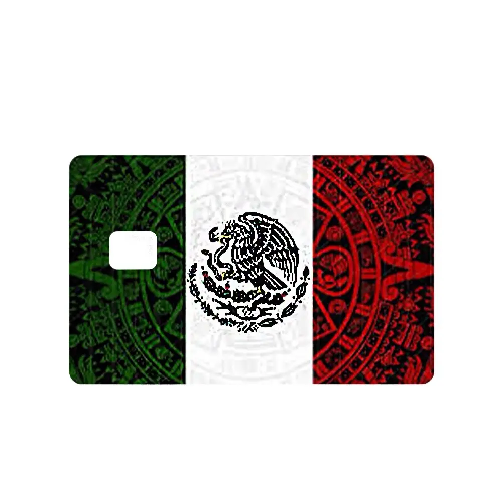 Custom Adhesive Stickers Mexican Calendar Flag Credit Card Sticker - High Quality, Waterproof, Stain Resistant