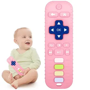 Silicone Remote Teethers Baby Teething Toys, TV Remote Teether for 3-6-12-18 Months Babies Infant Toddlers Baby Teething Relief Chew Toys BPA Free