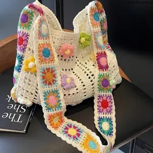 Women's Retro Floral Patchwork Messenger Bag - Boho Color Block Crossbody Tote, Fashion Crossbody Purse, Bags for Women Purses