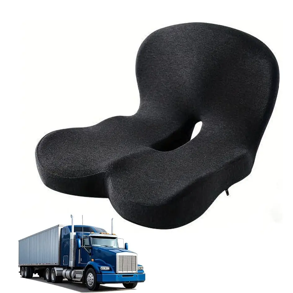 Truck Seat Cushion, Memory Foam Seat Pad, Ergonomic Car Seat Cushion for Office Chair, Truck Driver, Long Drive, Lumbar Support, Ergonomic Home Office, Enhanced Seat Cushion
