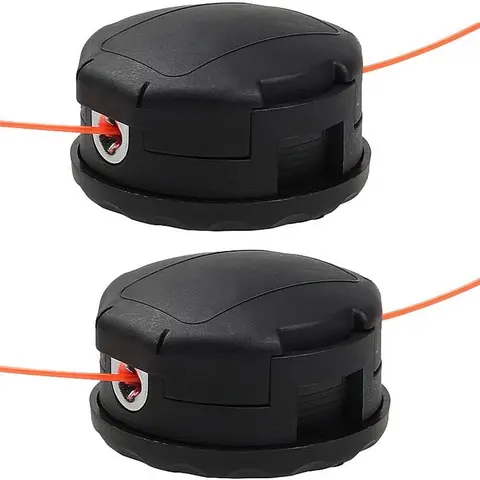 2-Pack Speed Feed 400 Trimmer Head Replacements for Echo SRM-Series Lawn Care Equipment - 2x Bump Feed Weed Eater Heads, 10mm x 1.25mm LH Reinforced Nylon String Line, 2-Pack Backup, Fits SRM-225, SRM-230, SRM-210, Pre-Wound Spools for Overgrowth Trimming