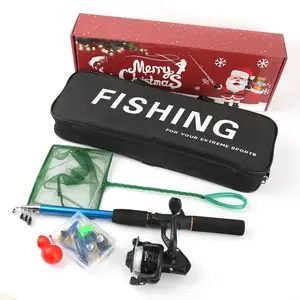 Christmas Limited Fishing Rod Set with Reel, Fishing Gear Set, Multi-Specimen Lure Hooks Accessories, Storage Bag + Landing Net, Freshwater Casting Gift Box