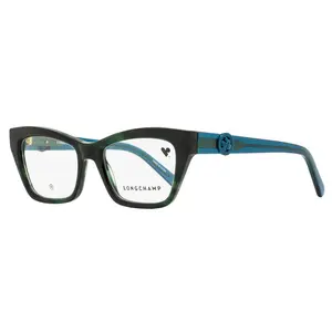 Longchamp Arching Brow Line Eyeglasses LO2762 304 Green Horn/Blue 51mm