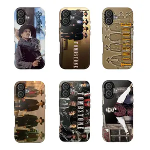 Doc Holliday Phone Case Val Kilmer Tombstone Tribute, Vintage Western Cowboy Movie Design, Shockproof Silicone TPU Protective Cover for iPhone 17 Pro Max 16 Plus 15 14 13 12 11 Air E, Retro Film Fan Gift for Men Women Movie Lovers