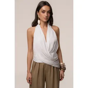 Ivory Villa Draped Halter Top