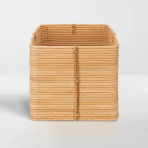 NEAT Method Reeded Rattan Bin - Functional, Beautiful Storage in Black or Natural