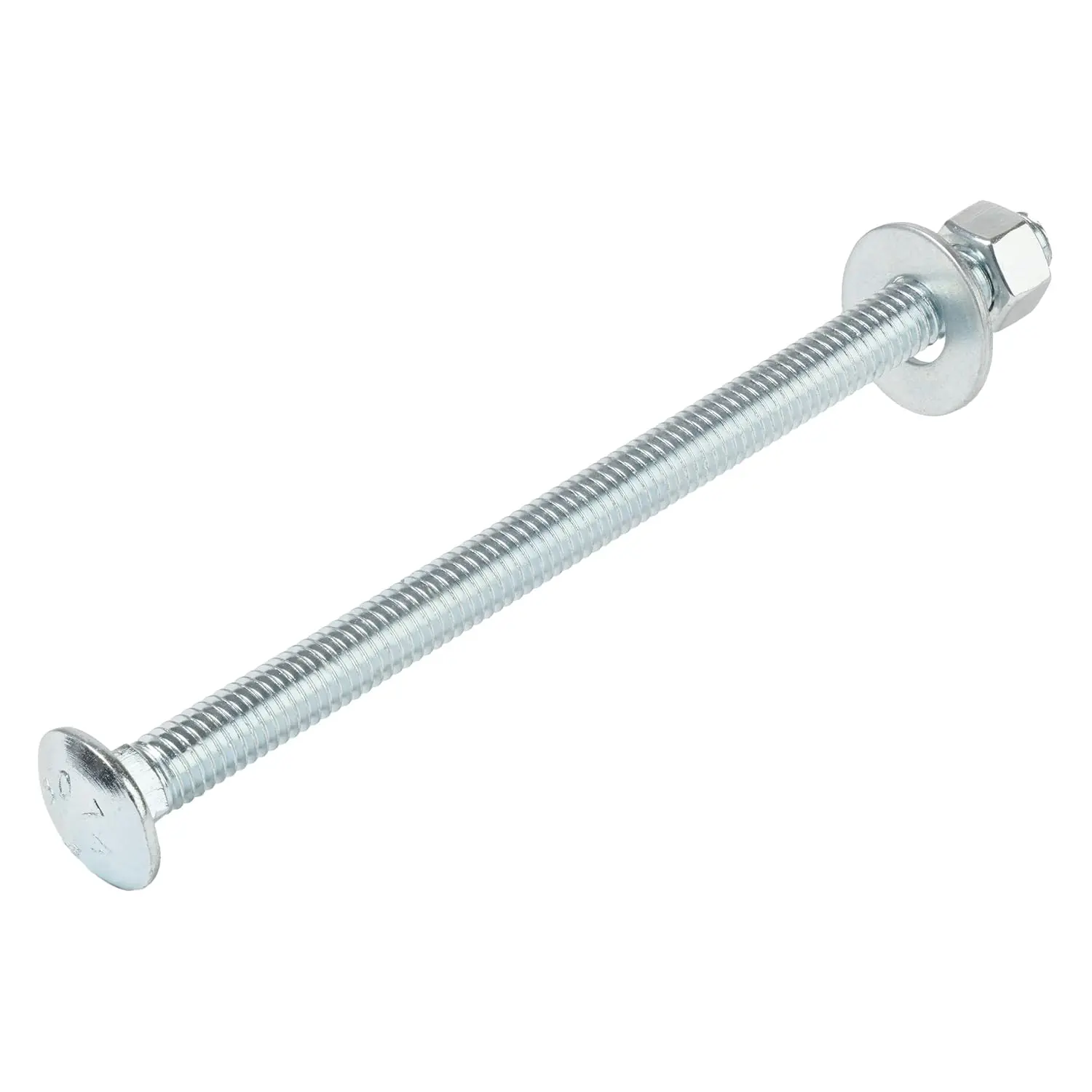 3/8" x 6" Grade 307A Zinc Carriage Kit (50 Pack) with Carriage Bolts, USS Thick Washers, Heavy-Duty Bolts for Decks, Tools & Hardware Applications, 50 Carriage Bolts, 50 Uss Thick Washers