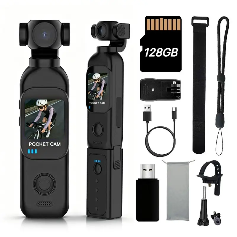 MUOXUEQN Portable Handheld Pocket Action Camera - 1080P Vlogging Camcorder with 270° Rotatable Lens, Long Battery Life, Memory Card Support, Button Operation, Stable Device Connection for Cycling, Travel