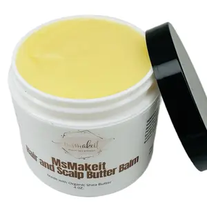 Msmakeit Butter Balm Stimulating Scalp and Hair balm , Shea Butter Flaxseed Oil, Lemongrass sent Haircare Repair Moisturizers Nourishing Natural Haircare Formula Haircare Nourish