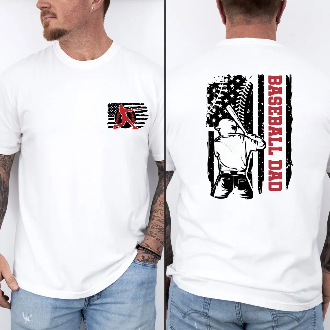 Baseball Dad Shirt, Baseball Mom Shirt, Baseball Dad Shirts for Men, American Flag Baseball Grandpa Shirt, Father's Day Shirt