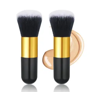 2Pcs Self Tanning Brush for Face, Large Soft Dense Self Tanner Brush Applicator, Professional Makeup Tool for Makeup Powder, Bronzing Lotion, Sunscreen Blush Foundation(Black Gold)