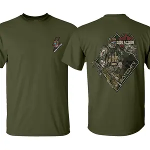 Commando Mandalorian Marksman Side Action Tee, Patriotic Military Graphic Tee, Perfect Gift for Veterans and Soldiers, Unisex Cotton Short Sleeve Shirt for Daily Wear, Outdoor Activities & Casual Street Style
