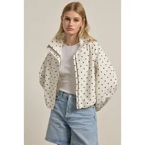 Polka Dot High Neck Jacket