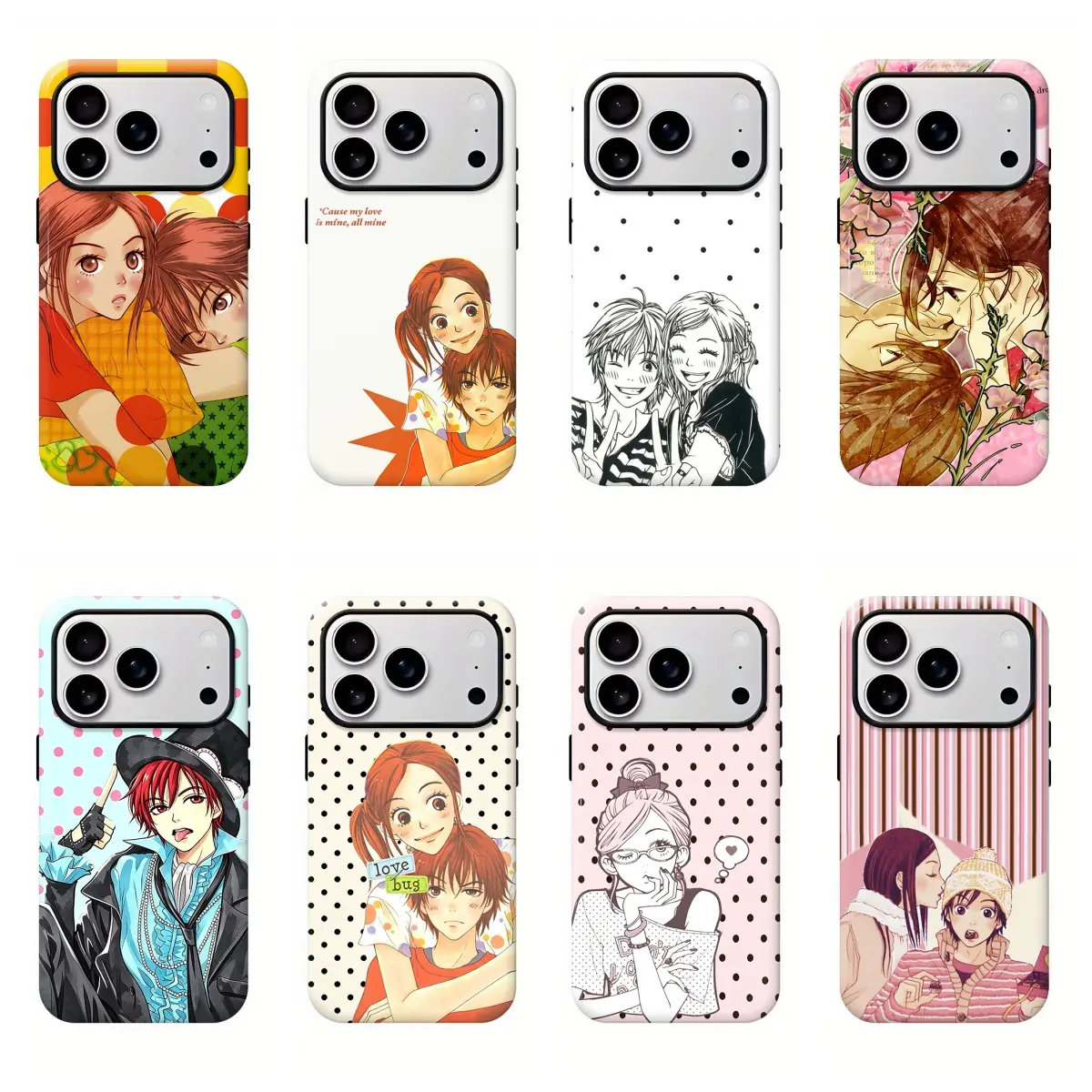Lovely Complex Otani & Risa Collage Phone Case - 2000s Shojo Anime Aesthetic Protection Accessory, Compatible with iPhone 11-17 Pro Max & Samsung S22-S26, Gift for Anime Lovers, Accessories