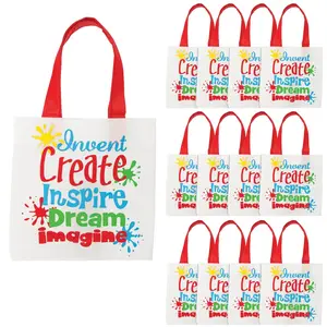 6" x 6" Mini Nonwoven Little Artist Tote Bags - 12 Pc.