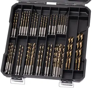 Shank Drill Bit Set 59Pcs 1/16"-3/8", Impact Driver Drill Bits for Metal and Hardened Steel, with Indexed Storage Case