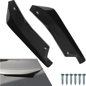 PCS Universal Car Rear Bumper Lip Splitter Canard Diffuser  Side Fin Fenders Skirt Protector Exterior Decoration Trim for Car (Black)