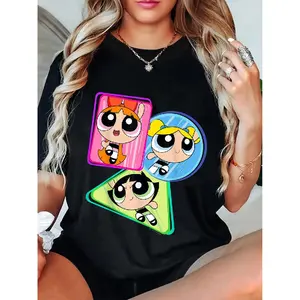 100% Cotton CN The Powerpuff Girls Trio Action Shot T-Shirt