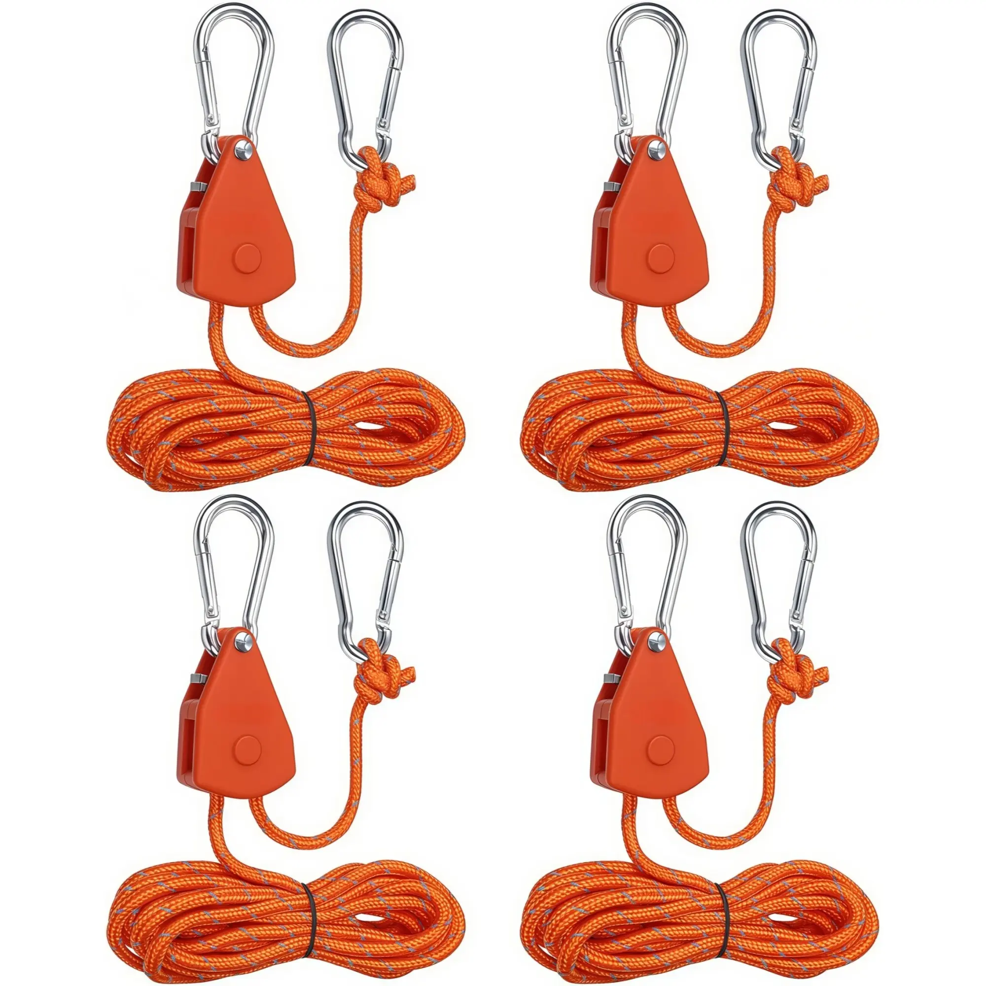 Adjustable Rope Suspension Hook for Plant Grow Lights, Pulley/rope Tightener Ratchet Fixer, Ideal for Kayaks, Waterproof Fabric, Tents, Rope Tightening Tensioner