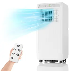 8,000 Btu Portable Air Conditioner, Built-in Dehumidifier, Fan, and Sleep Mode for Rooms up to 350 Sq. Ft, Includes Remote Control, Reusable Filter, and Window Kits