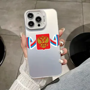 Russia Russian Flags Phone Case For iPhone 11 12 13 14 15 16 17 Pro Max Air Plus Mini Light Luxury High-end Colorful Silver Cases