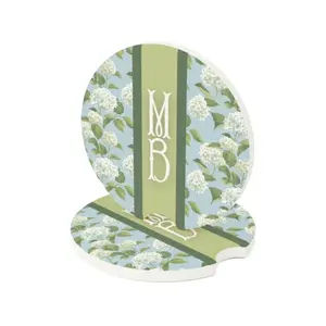 Hydrangea Monogram Car Coaster