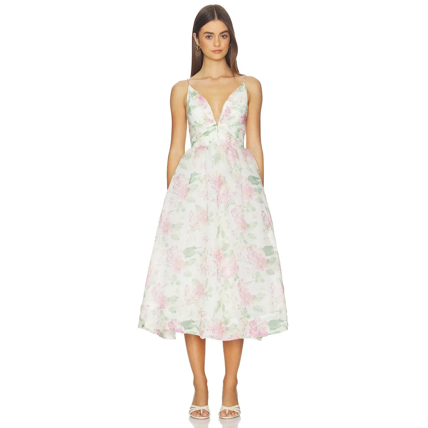 ASTR the Label Janna Dress in Pink Ivory Floral