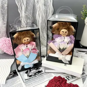 Cute Highland Cow Plush Toy, Soft Adorable Stuffed, 1 Count Soft Cartoon Animal Bouquet, Holiday Birthday Gift for Boys and Girls, Soft Stuffed Animals