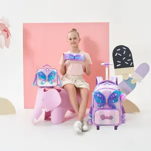 Cute Glitter Backpack with Wheels  Upgrade her school gear with this adorable butterfly set! Ultra-lightweight, durable, and big enough for all her books. The perfect back-to-school gift she’ll actually love!