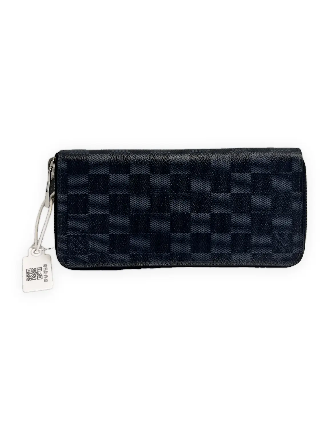 Pre-owned Louis Vuitton Damier Graphite coated canvas Small Leather Goods Zippy Wallet Long Wallet black/grey checkerboard Very Good S014260514012