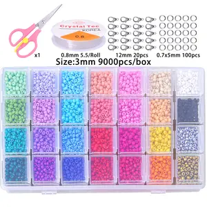 Hot sale 9000 Pcs DIY Beads Friendship Bracelet Kit, with Pony Beads Letter Beads and Elastic Cord, Colorful Charms, Used for Custom Necklace Bracelets and Jewelry Decor