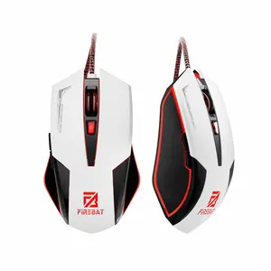 FIREBAT RGB Gaming Mouse【X3】, Wired Optical Mouse with 6 Programmable Buttons & 7 Backlit Modes, Wired Mouse for Computer and Laptop, USB Corded Mouse, Right or Left Hand Use -White