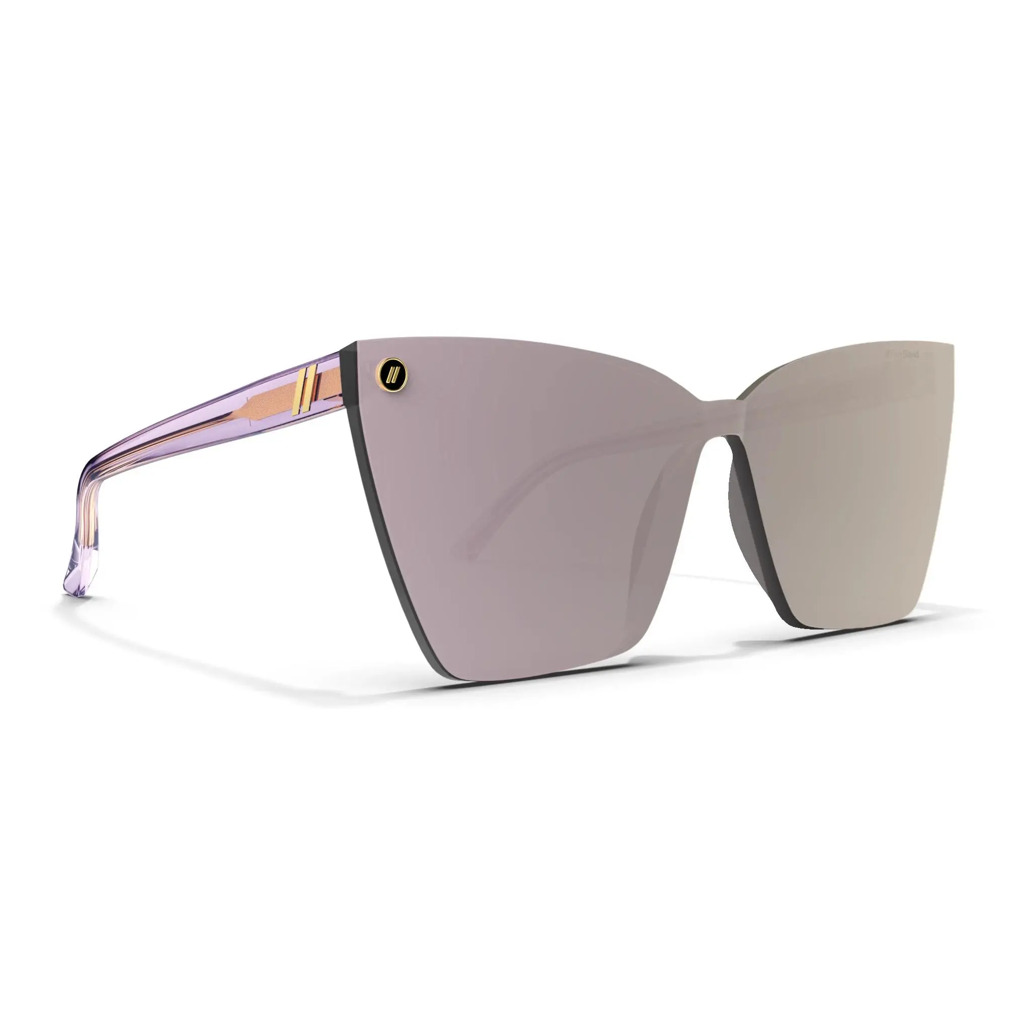 Blenders Rimini Orchid Flash Sunglasses – Polarized Orchid Mirror Lenses, UV400 Protection, Scratch‑Resistant, Frameless Cat‑Eye Gloss Lavender Frame