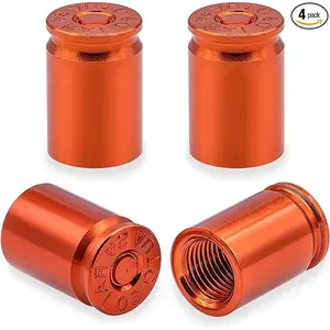4PCS Bullet Shell Tire Valve Stem Caps, Aluminum Alloy Car Air Stem Cap, Universal Dustproof