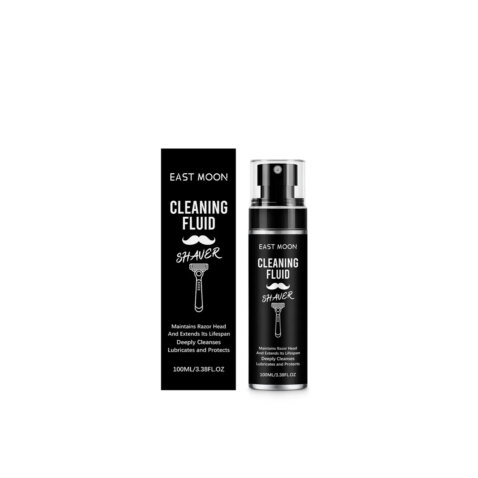 East Moon Electric Shaver Cleaning Spray, Deep Clean Razor Head Remove Stubble Residue, Lubricate Anti-Rust Blade Care, Portable Daily Maintenance Spray Extend Appliance Lifespan