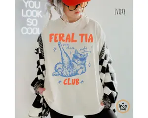 Comfort Colors Feral Tia Club Shirt, Cool Tia T-Shirt, Gift for Tias, Mexican Aunt Tee, Cute Tia Tee, Funny Latina Aunt Top, Tia Auntie Gifts