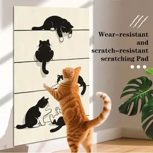 Durable Self-Adhesive Cat Scratcher Pad for Indoor Cats, Wall and Sofa Mountable, Claw Care Interactive Climbing Mat, Furniture Protector