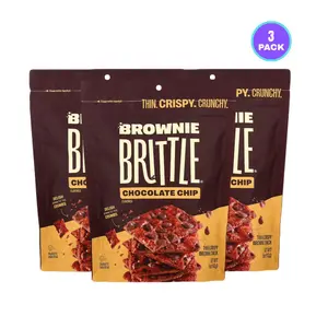 Brownie Brittle – Original Chocolate Chip Thin and Crispy Sweet Snacks, Family Size (Pack of 3, 5 oz), Rich Gourmet Brownie Bites Dessert