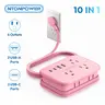 NTONPOWER 10-in-1 Travel Power Strip, 6 Outlets 4 USB Ports(2 USB C) 4ft Extension Cord, Compact Wrap-Around for Family Travel, Home Office, RV & Camping, Hotel Cruise Essentials