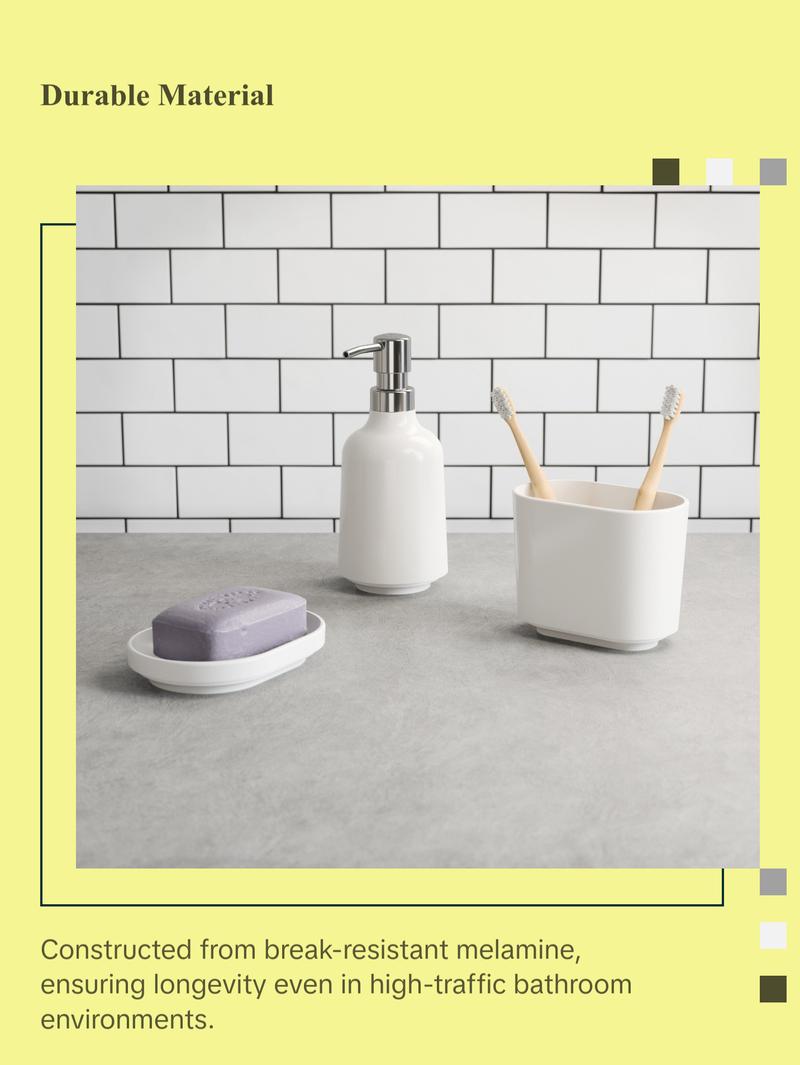 Umbra Step Toothbrush Holder, 3 Compartments, Durable Melamine, Modern Bathroom Accessory - 1 Pack Accessory Household Box Glossy Umbra Step Toothbrush Holder, 3 Compartments, Durable Melamine, Modern Bathroom Accessory - 1 Pack Accessory Household Box Glossy