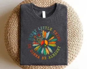 Peace Sign T-Shirt, Retro 70s Hippie Daisy Tee, Gift For Friends