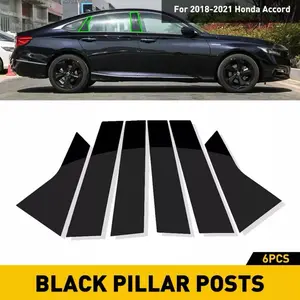 For 2018-2021 Accord Black Pillar Post Door Trim Car Auto Accessories 6Pcs